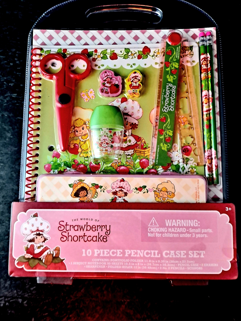 Pink & Green 10-Piece Pencil Case Set